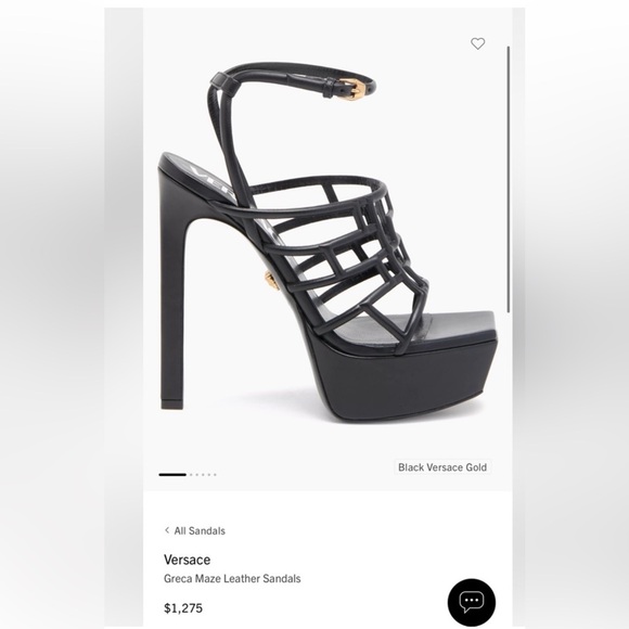 Greca Maze Leather Heels size 37 by Versace - Picture 2 of 7